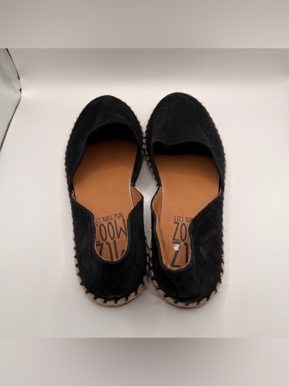 Miz Mooz Suede Espadrille Flats Carmena Black size 40 US 9-9.5 Suede - Picture 7 of 9